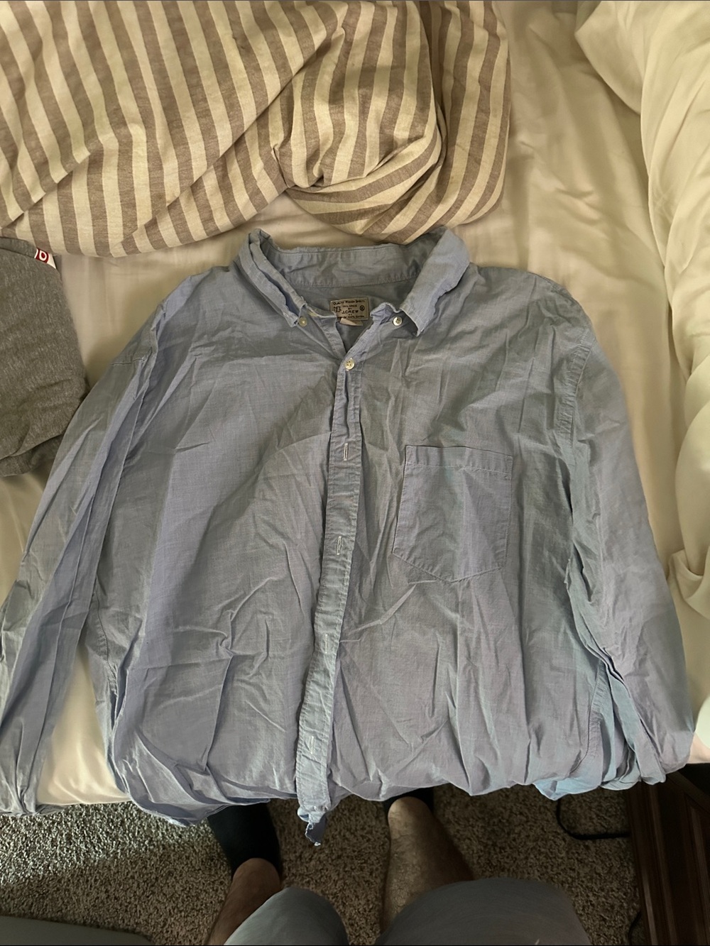 J. Crew Pale Blue Lightweight Button-Up Shirt Jacket
